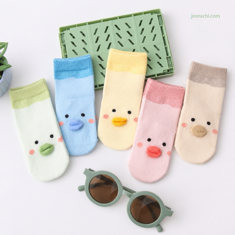 جوراب نوزادی عروسکی طرح جوجه