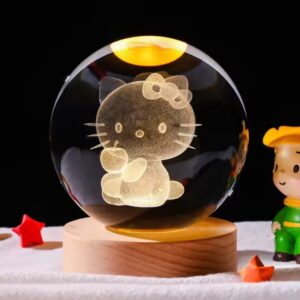 چراغ خواب گوی شیشه ای طرح کیتی