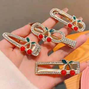 گیره مو انبری دخترانه طرح گیلاس